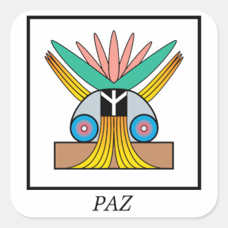 Pegatina Cuadrada Símbolo de Paz. Símbolo lejaren de paz