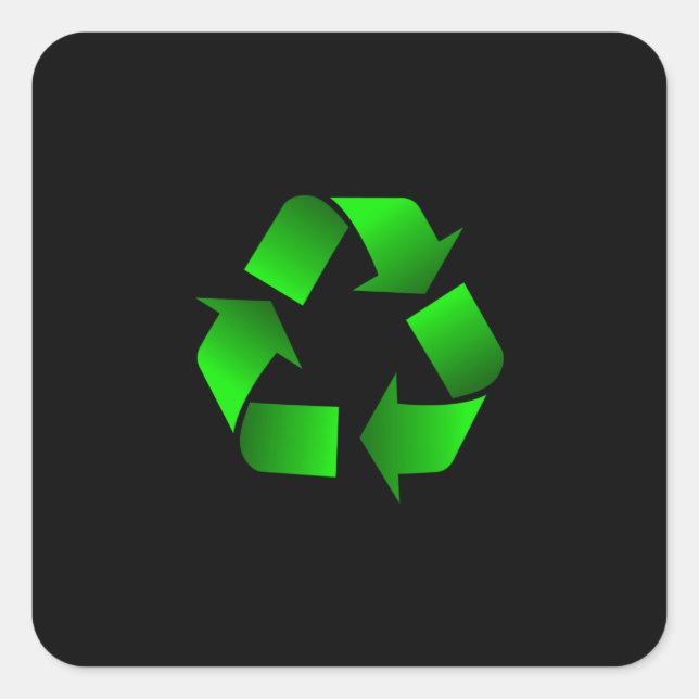 Pegatina Cuadrada Símbolo de reciclaje (Anverso)