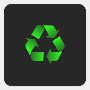 Pegatina Cuadrada Símbolo de reciclaje