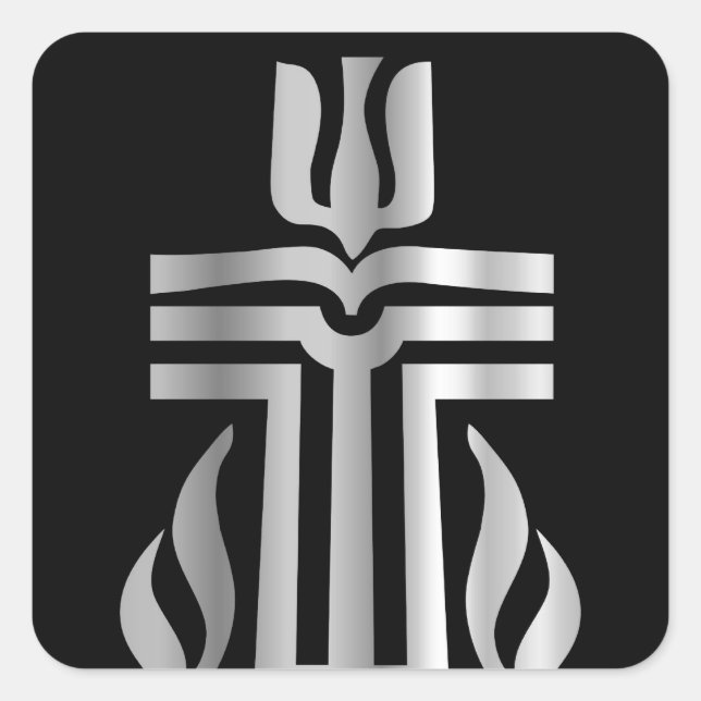 Pegatina Cuadrada Símbolo de religión presbiteriana (Anverso)