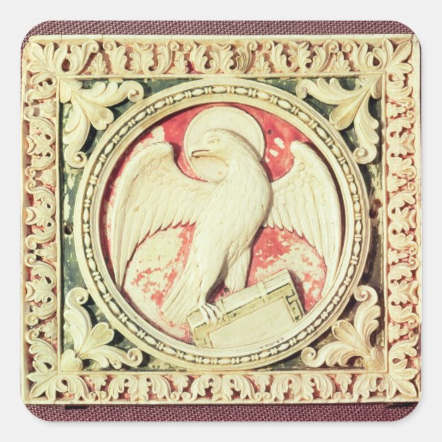 Pegatina Cuadrada Símbolo de San Juan evangelista (Anverso)
