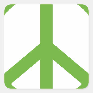 Pegatina Cuadrada Símbolo de signo de paz verde
