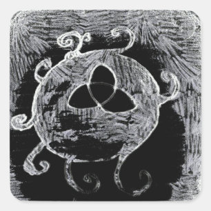 Pegatina Cuadrada símbolo de wiccan para las brujas