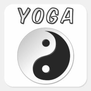 Pegatina Cuadrada Símbolo de yoga con yang