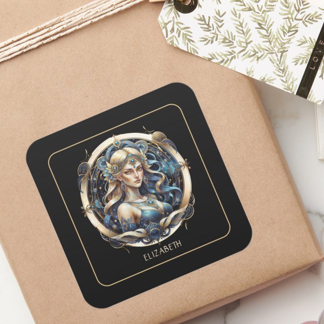 Pegatina Cuadrada Símbolo de zodiaco de escritura moderna de Maiden  (Subido por el creador)