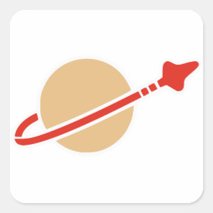 Pegatina Cuadrada Símbolo del astronauta del espacio del ladrillo