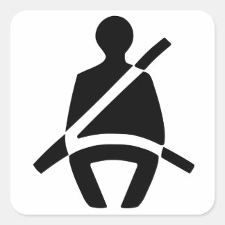 Pegatina Cuadrada Símbolo del cinturón de seguridad