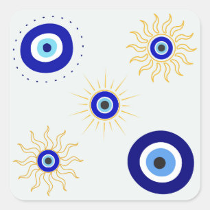 Pegatina Cuadrada Símbolo del Ojo Malo