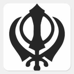 Pegatina Cuadrada Símbolo del sikh de Khanda