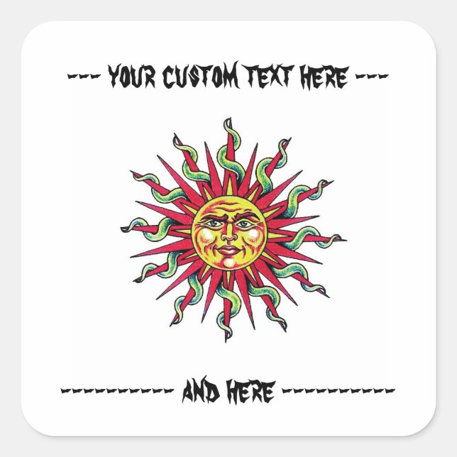 Pegatina Cuadrada Símbolo del tatuaje del personalizado de Guay cabe (Anverso)