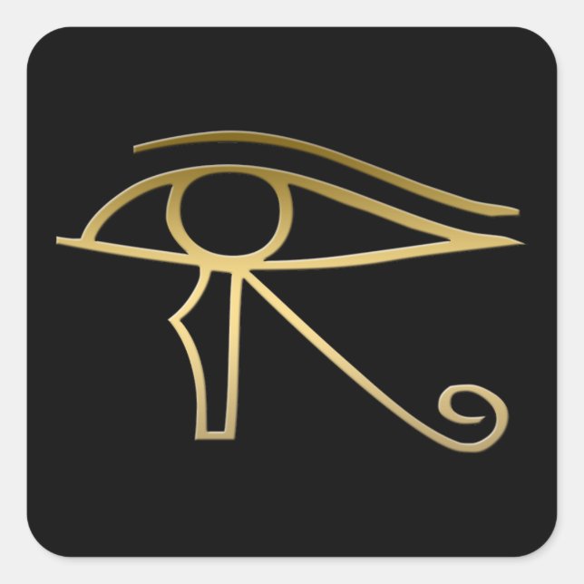 Pegatina Cuadrada Símbolo egipcio Ojo de Horus (Anverso)