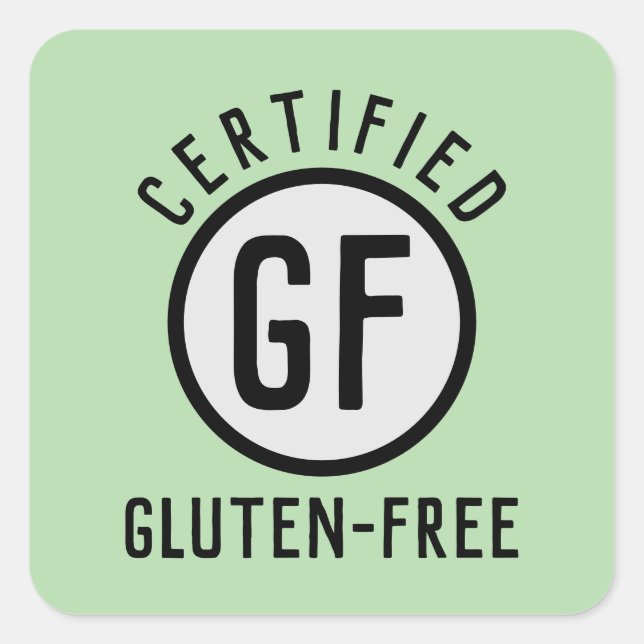 Pegatina Cuadrada Símbolo Gluten libre certificado (Anverso)