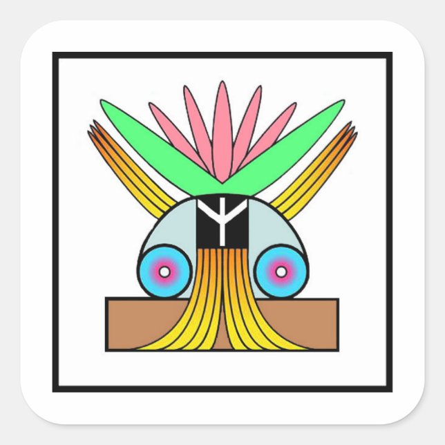 Pegatina Cuadrada Símbolo lejaren de paz (Anverso)