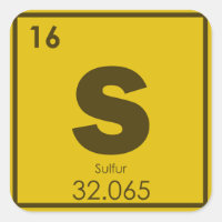 Símbolo químico de azufre fórmula química g