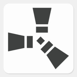 Pegatina Cuadrada Símbolo RUST negro sobre blanco