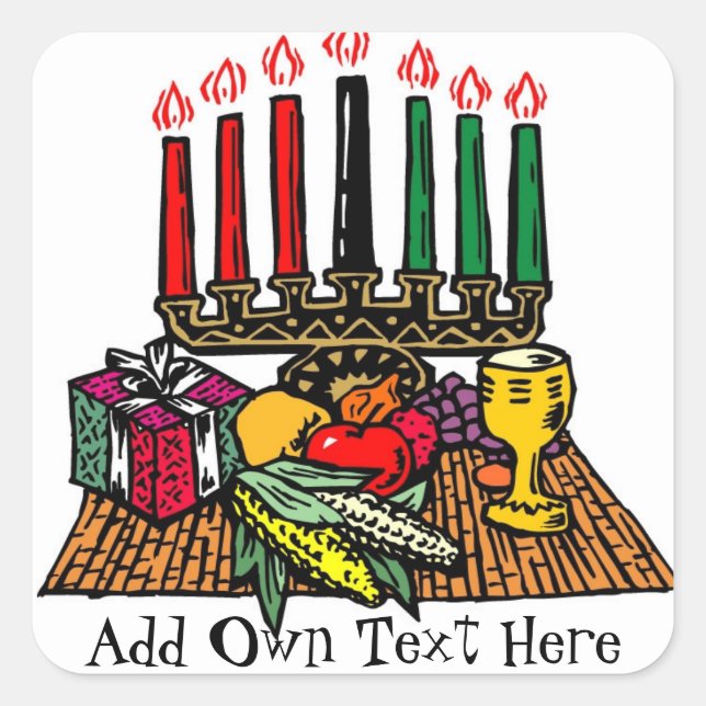 Pegatina Cuadrada Símbolos de Kwanzaa Pegatinas favorecen regalos pe (Anverso)