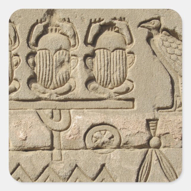 Pegatina Cuadrada Símbolos de la Antigua Egipto (Anverso)