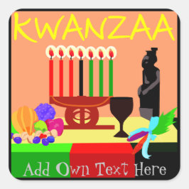 Pegatina Cuadrada Símbolos de Pegatinas de Kwanzaa favorecen regalos