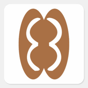 Pegatina Cuadrada Símbolos nativos estadounidenses - nación cherokee