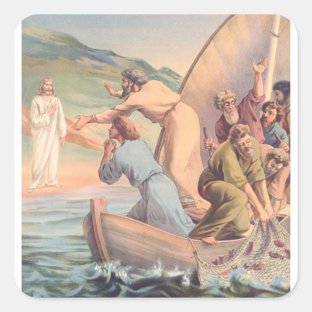 Pegatina Cuadrada Simón, ¿me amas? (Anverso)