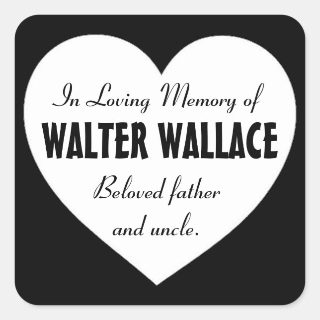 Pegatina Cuadrada Simpatía en memoria de pegatinas personalizados de (Anverso)