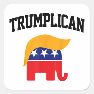 Pegatina Cuadrada Simpatizantes Trumplicanos de Trump