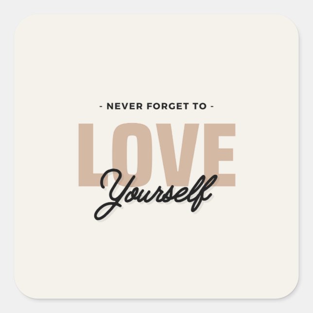 Pegatina Cuadrada Simpe selflove (Anverso)