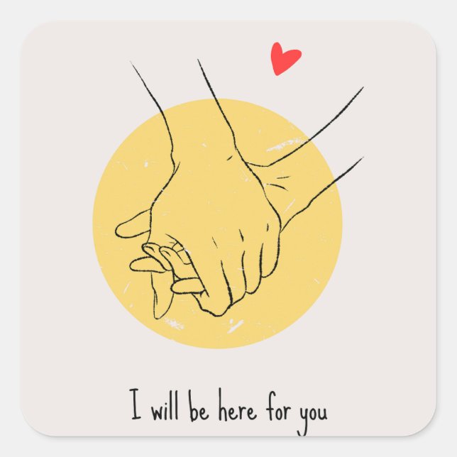 Pegatina Cuadrada Simpe selflove (Anverso)