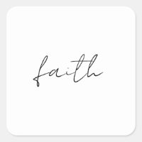 Simple Black White Hand Written Faith Art