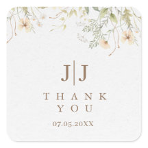 Simple Boda de Flor Silvestre Gracias Por Favor