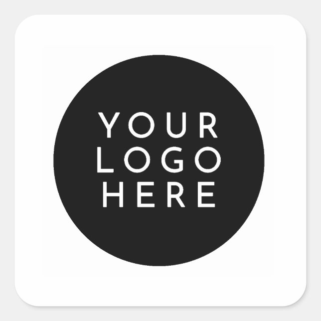 Pegatina Cuadrada Simple Business Custom Logo  (Anverso)