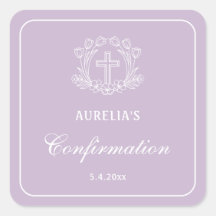 Simple Cruz Floral en la confirmación de Lilac