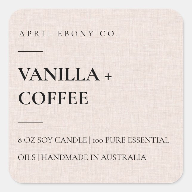 PEGATINA CUADRADA SIMPLE ELEGANTE LÍNEA MÍNIMA MODERNA RUBOR PINK (Anverso)