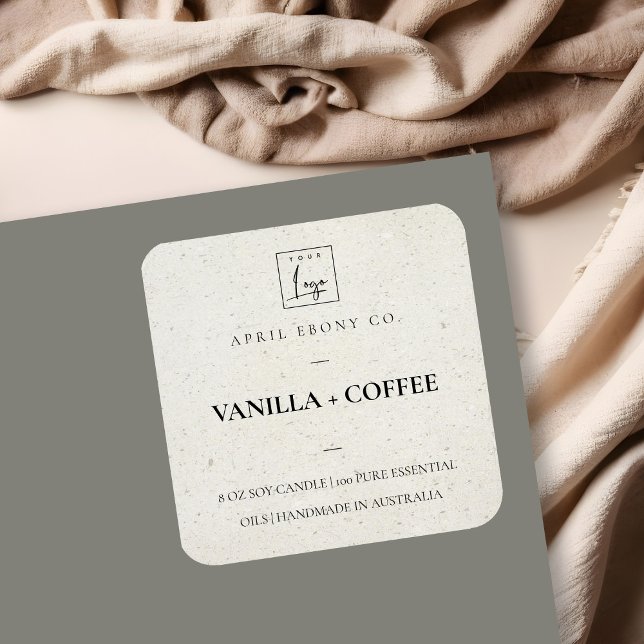 PEGATINA CUADRADA SIMPLE ELEGANTE LOGOTIPO MÍNIMO DE PIEDRA ESPECTAD (Subido por el creador)