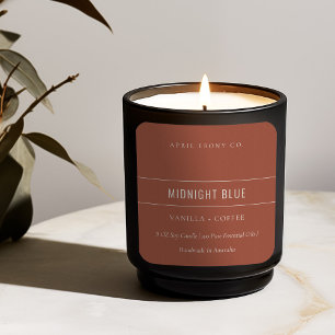 PEGATINA CUADRADA SIMPLE ELEGANTE MINIMAL MODERNO BURNT BRICK RED