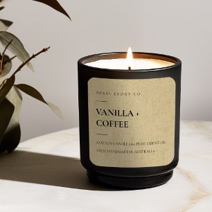 PEGATINA CUADRADA SIMPLE ELEGANTE MINIMAL MODERNO OCHER LINEN AMARIL