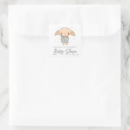 Pegatina Cuadrada Simple Harry Potter - Dobby Baby Shower