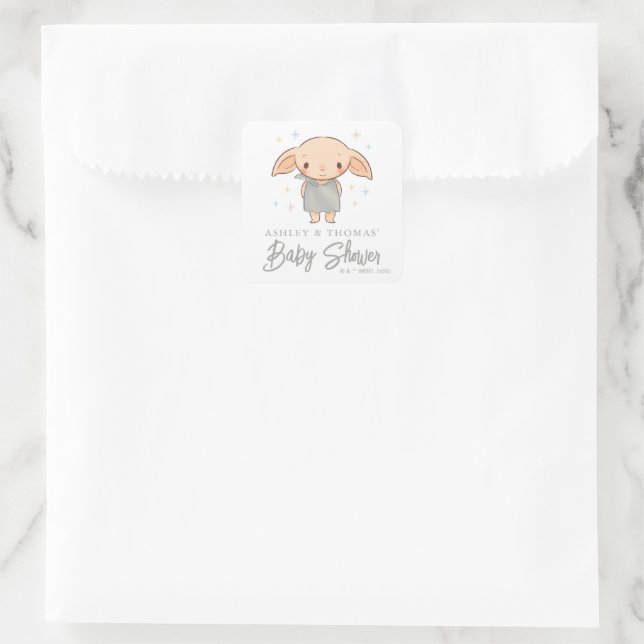 Pegatina Cuadrada Simple Harry Potter - Dobby Baby Shower (Bolso)