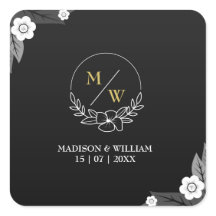 Simple matrimonio elegante en blanco y negro