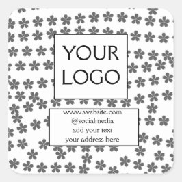 Pegatina Cuadrada simple minimal agregue su logo/diseño aquí negocio