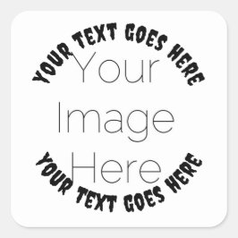 Pegatina Cuadrada simple personalizado foto Halloween personalizado