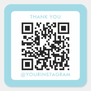 Pegatina Cuadrada simple y moderno medio social gracias qr code