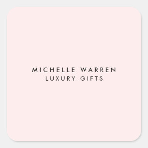 Pegatina Cuadrada Simplemente Elegante Boutique de Rosa, Salón, Esti