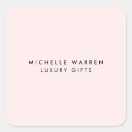 Pegatina Cuadrada Simplemente Elegante Boutique Rosa, Salón, Estilis