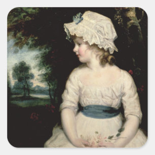 Pegatina Cuadrada Simplicidad - un retrato de Srta. Theophilia