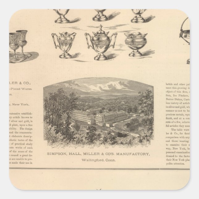 Pegatina Cuadrada Simpson, Hall, Miller y Compañía de Viajeros (Anverso)