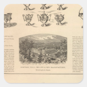 Pegatina Cuadrada Simpson, Hall, Miller y Company de Traveler's