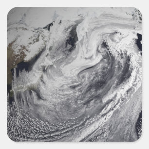 Pegatina Cuadrada Simulación de la nube de un solo día