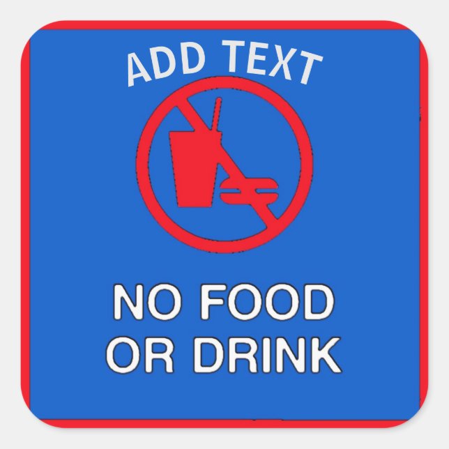 Pegatina Cuadrada Sin Comida Ni Rótulo Para Bebidas (Anverso)