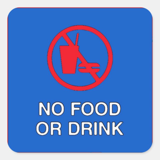 Pegatina Cuadrada Sin Comida Ni Rótulo Para Bebidas (Anverso)